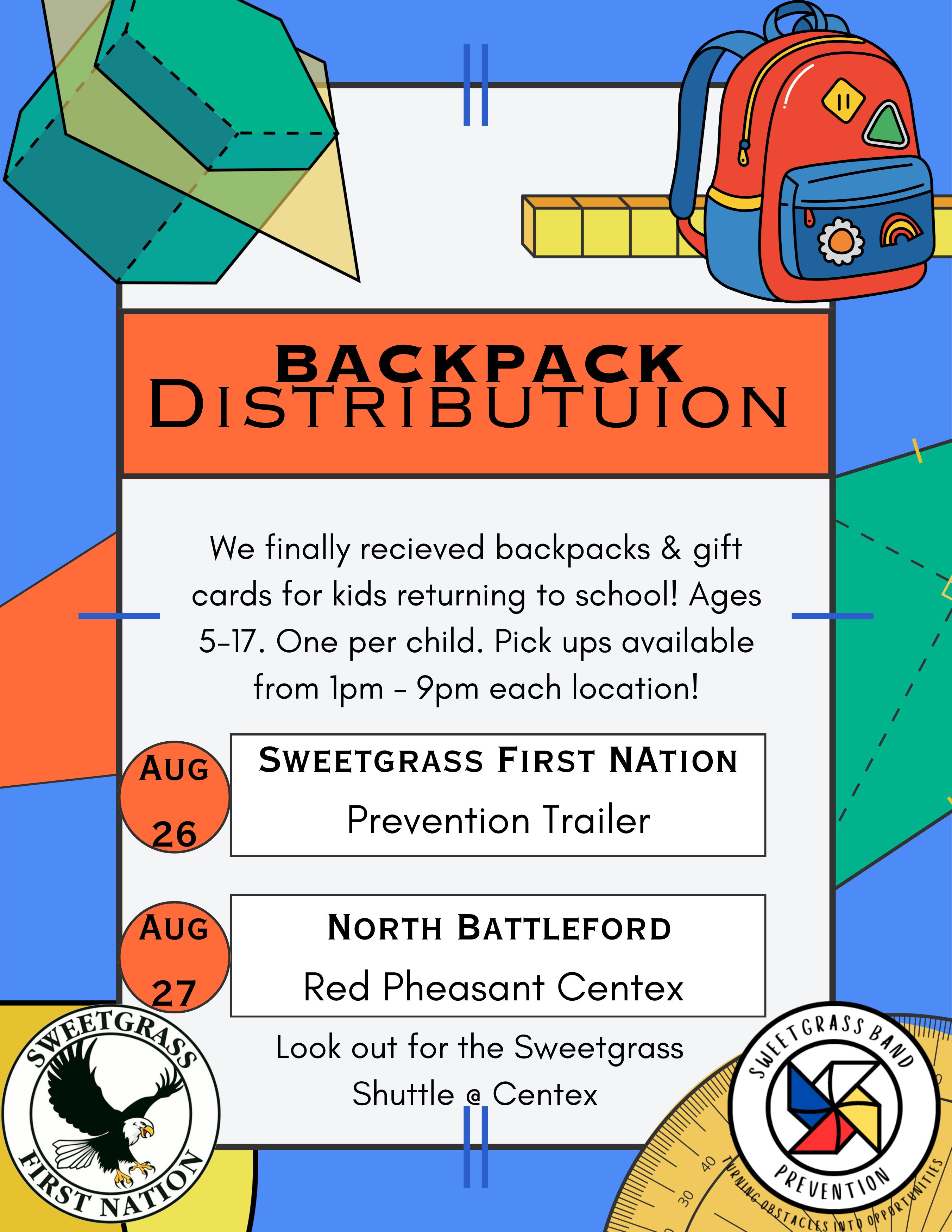 Back Pack Distribution