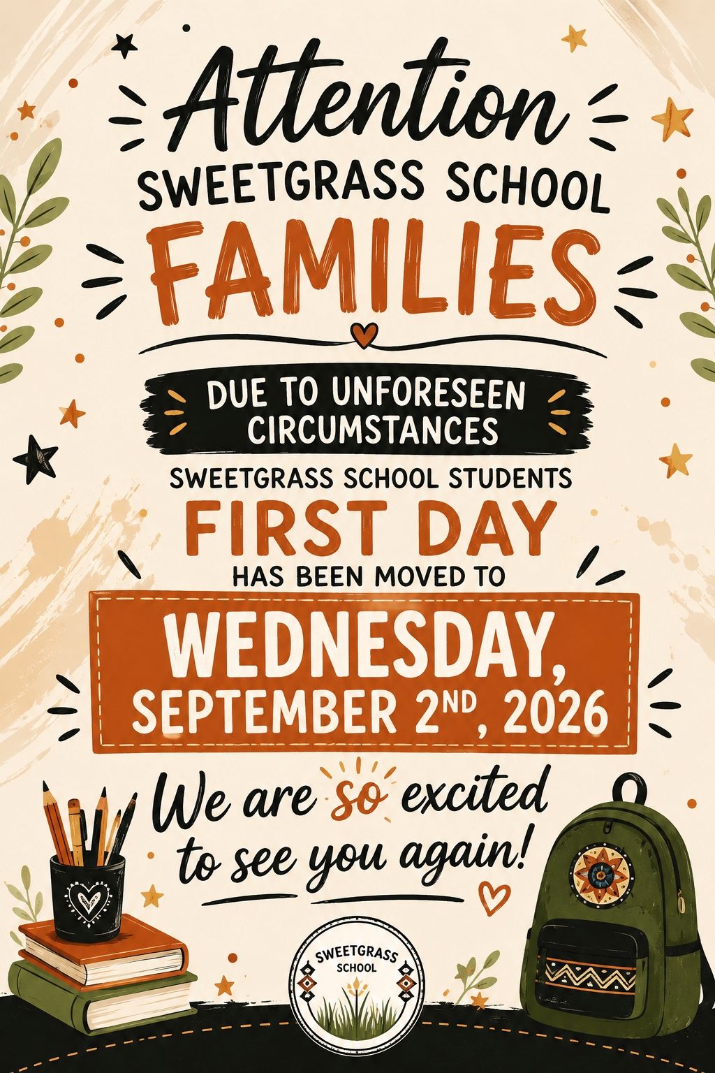 First Day of School in Sweetgrass